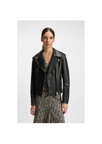 BOSS Orange , Lederjacke »Sandy Premium Damenmode« mit genarbter Struktur , Black 001 , 46