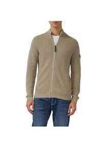 s.Oliver, Herren, Strickjacke mit Stehkragen und Rei&szlig;verschluss, dk beige, XL, dk beige, Strickjacke f&uuml;r Herren von s.Oliver