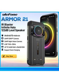Ulefone Armor 21 Rugged Phone 16GB RAM 256GB ROM Smartphone Android 15 G99 moblie phone 64MP 9600mAh 4G Cellular Global Version