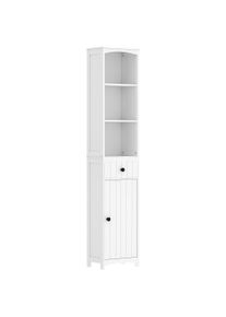 HOMCOM Bathroom Cabinet with 3 Shelves, 1 Drawer, sturdy, MDF, White | Aosom Ireland