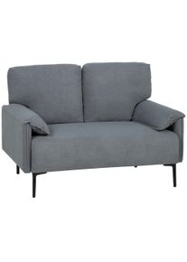 HOMCOM 2-Seater Sofa, Thick Cushions, Velvety Cover, Upholstered Sofa, Black | Aosom Ireland