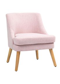 HOMCOM Accent chair in Scandinavian style, Velvet, 25D Foam, Hevea wood legs, Beige, 63x69x79.5 cm | Aosom Ireland