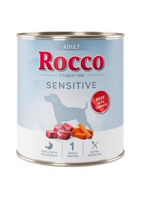 24x800g Rocco Sensitive b&oelig;uf et carottes p&acirc;t&eacute;e pour chien