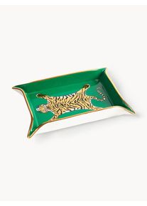 Jonathan Adler Decorative Porcelain Tray Tiger with Gold Yellow, Gold, Green gold, Metal, China B 18 x D 13 cm