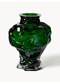 Hein Studio Mundblæst glasvase Ammonit, H 30 cm Grøn Glas Ø 26 x H 30 cm
