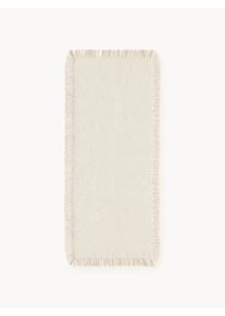 Ručne tkaný behúň do interiéru/exteriéru Marcus Béžová, Biela Umelé vlákno, Látka Š 80 x D 200 cm | Westwing Collection