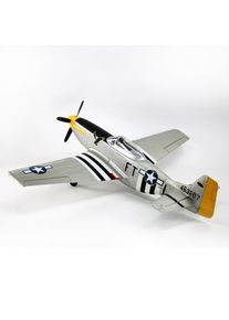 B-Ware Dynam P-51 Mustang EPO 1200mm silber/gelb V2.1 Tragfläche mit Einziehfahrwerk - Beschädigt