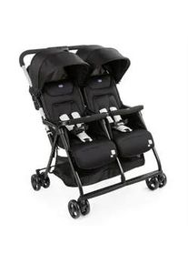 Chicco Zwillingswagen , Schwarz , Metall , 78x101x88 cm , Einhand-Faltmechanismus , Baby on Tour, Kinderwagen, Geschwisterwagen & Zwillingskinderwagen