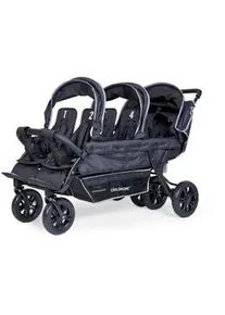 Childhome Geschwisterwagen , Schwarz , Textil , 163x85x107 cm , Feststellbremse, kugelgelagerte Räder, Verdeckung abnehmbar, 5-Punkte-Gurt, Griff in Lederoptik, Sitz umsetzbar, Reflektorstreifen, abnehmbarer Schutzbügel, auch mit EVA-Rädern erhältlich , Baby on Tour, Kinderwagen, Geschwisterwagen & Zwillingskinderwagen