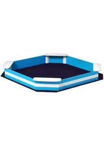 Aiyaplay Sandkasten 133 x 108 cm Sandkiste aus Holz Sandbox mit Sitzbank Blau , 133x16x133 cm , Outdoor Spielzeug, Sandkästen