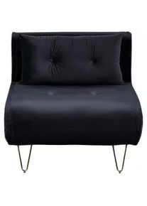 Beliani Schlafsofa Samtstoff Schwarz Vestfold , Textil , 85x81x78 cm , Wohnzimmer, Sofas & Couches, Schlafsofas