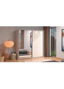 Inosign Stylife Schwebetürenschrank , Kaschmir , Holzwerkstoff , 2 Fächer , 220x217.5x62 cm , Beimöbel erhältlich, Schrankfront mit Spiegel , Schlafzimmer, Komplette Schlafzimmer und Serien, Schlafzimmerserien