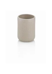 Kela Zahnputzbecher , Grau , Keramik , 10 cm , Badaccessoires, Zahnputzbecher