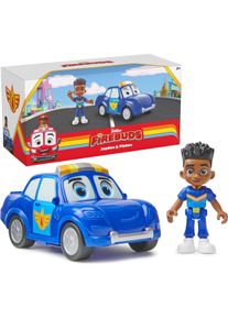Spin Master Disney Junior Firebuds, Jayden und Piston, Actionfigur und Spielzeugpolizeiauto mit interaktiver Aug