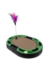 Škrabadlo Magic Cat s guľodráhou a pružinou s pierkami čierne 40x30x4,2cm