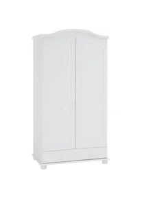 Idimex Garderobenschrank Bergen , Weiß , Holz , Kiefer , Vintage , 97x183x54 cm , FSC Mix , Schlafzimmer, Kleiderschränke, Drehtürenschränke