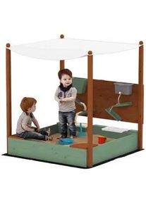 Aiyaplay Sandkasten, Grün, Tannenholz, Kunststoff , Holz , 112.5x128x116 cm , Outdoor Spielzeug, Sandkästen