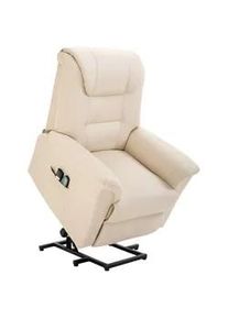HOMCOM Fernsehsessel mit Aufstehhilfe, Cremeweiß , Kunststoff , 95x106x93 cm , Wohnzimmer, Sessel, Fernsehsessel