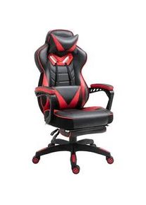 Vinsetto Ergonomischer Bürostuhl, Schwarz+Rot , Multicolor , Leder , 70x118.5x65 cm , Kinder- & Jugendzimmer, Jugendmöbel, Gamingstühle