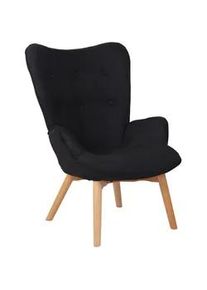 CLP Sessel Stoff schwarz , Schwarz , Textil , 71x100x77 cm , Wohnzimmer, Sessel, Ohrensessel