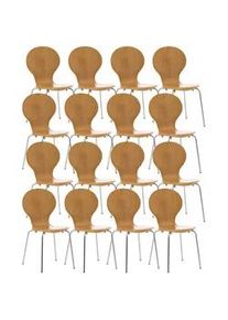 CLP Besucherstuhl 16er Set Holz eiche , Eichefarben , 43x86x45 cm , Arbeitszimmer, Besucherstühle