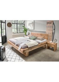 Home Affaire, Massivholzbett &raquo;Ultima Balkenbett Doppelbett, F&uuml;&szlig;e mit Kufenform&laquo; hohe Belastbarkeit: 200kg je Seite, Massivholz, Skandinavisches Design