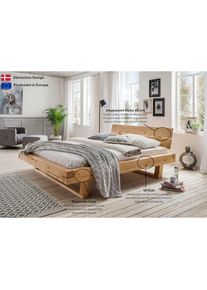 Home Affaire, Massivholzbett &raquo;Ultima Balkenbett Doppelbett, F&uuml;&szlig;e mit Kufenform&laquo; hohe Belastbarkeit: 200kg je Seite, Massivholz, Skandinavisches Design