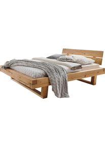 Home Affaire, Massivholzbett &raquo;Ultima Balkenbett Doppelbett, F&uuml;&szlig;e mit Kufenform&laquo; hohe Belastbarkeit: 200kg je Seite, Massivholz, Skandinavisches Design