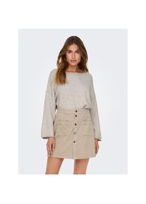 Jacqueline de Yong JDY, Damen, Strickpullover &raquo;RUE LIFE L/S BOAT NECK PULL KNT NOOS&laquo;, Chateau Gray Detail:MELANGE, XL, Chateau Gray Detail:MELANGE, Kurzer Pullover von 