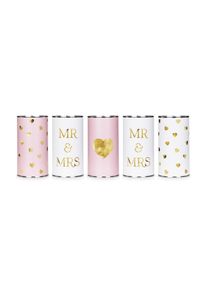 partydeco 5 stk. bryllupsæsker til hr. og fru 14x7 cm