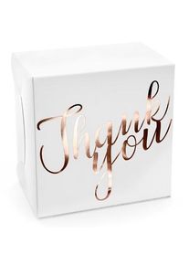 partydeco 10 Thank you cake boxes rose gold