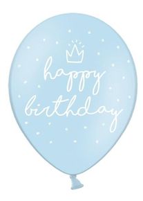 partydeco 50 ballons My Birthday bleu 30cm