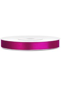 partydeco Cinta de raso fucsia 25m 6mm ancho