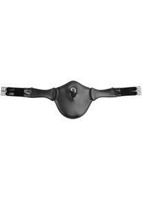Waldhausen Elastik Ledersattelgurt mit Bauchlatz, schwarz, 125cm