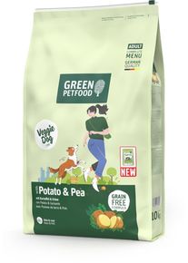 Green Petfood VeggieDog Trockenfutter mit Kartoffel & Erbsen, 10kg