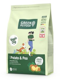 Green Petfood VeggieDog Trockenfutter mit Kartoffel & Erbsen, 3kg