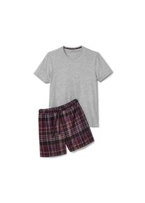 Tchibo - Shorty-Pyjama - Herren - Gr. S - grau/kariert