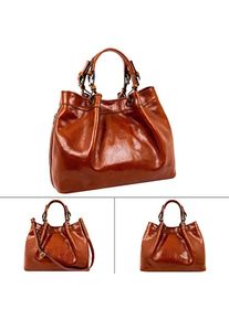 Time Resistance, Handtasche, Stilvolle Handgemaakte Leren Shouldertas für Damen, Braun