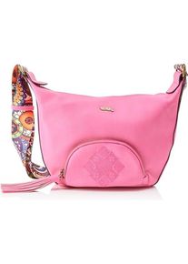 Nascita, Handtasche, Schoudertas mit Tonaal-Borduurwerk und Allover-Print-Draagriem, Rosa