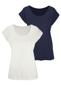 Beach Time, Damer, Shirts, Navy / Offwhite, Størrelse XS