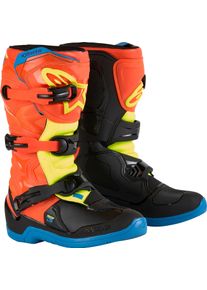 Alpinestars Tech 3S, støvler ungdom , farve: Neonorange/Neongul/Sort/Blå , størrelse: 5 US