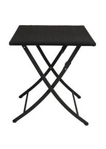 Mesa quadrada dobrável em polietileno imitação rattan Bolero GL302
