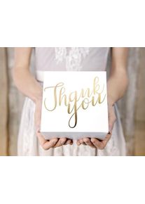 partydeco 10 Thank you cake boxes gold