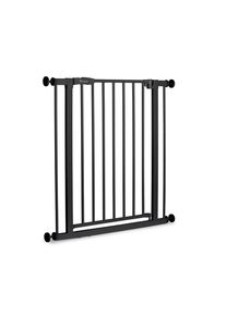 hauck Türschutzgitter , Schwarz , Metall, Kunststoff , 75x77 cm , Verlängerung erhältlich , Babysicherheit, Treppenschutzgitter