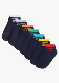 Korte sokken (7 paar) - blauw - maat 27-30 - met katoen - bonprix