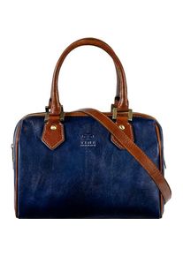 Time Resistance, Tasche, Stilvolle kleine Handtas für Damen, handgefertigt aus italienischem Vollleder, Blau