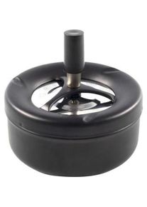 Aschenbecher, Aschenbecher matt schwarz, rund 11 cm