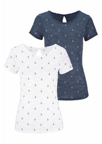 Beach Time T-shirt Femme bleu, blanc taille XL