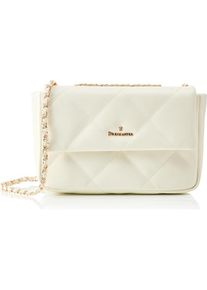 Baradello, Handtasche, Elegante gewatteerte Ledertas mit Goldakzenten und Baumwollfutter, Beige