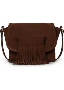 Kate Moss, Handtasche, Mini Fleya Lederne Schoudertas mit Mehreren Taschen, Braun